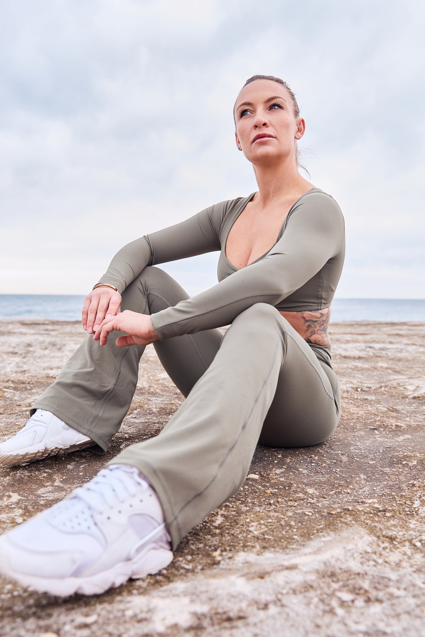 Flare scrunch leggings